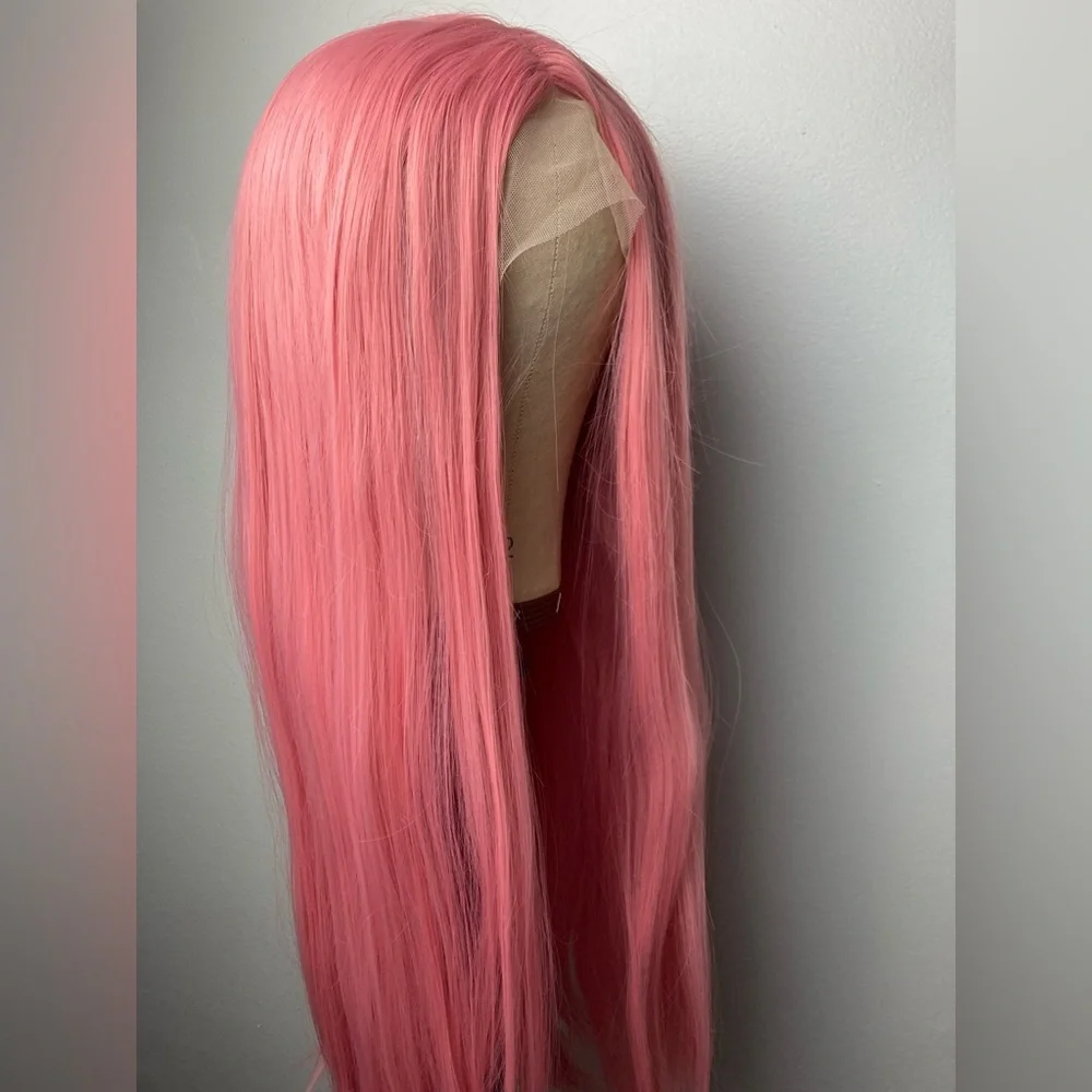 Pink Middle Part Lace Wig